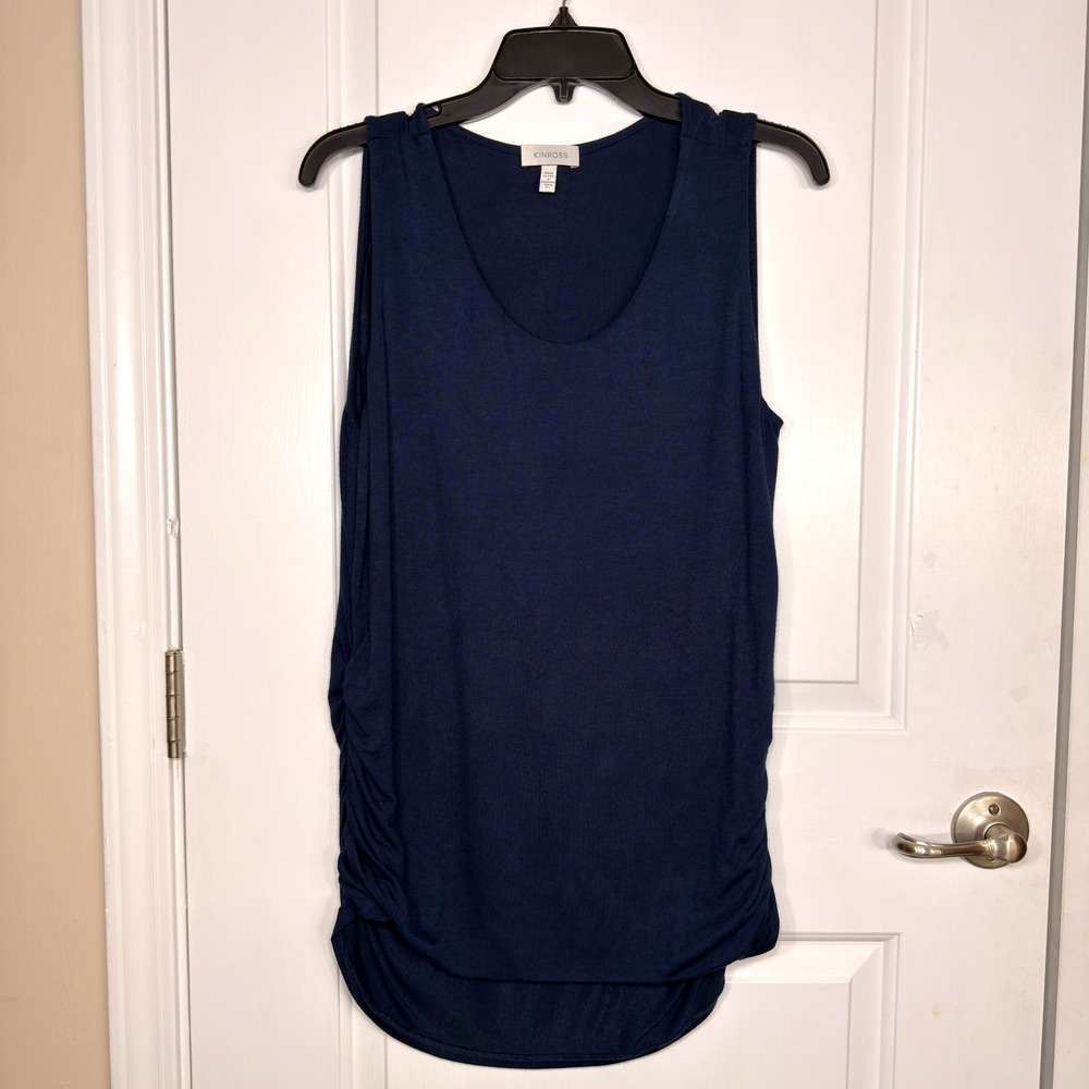 Kinross Navy Blue Ruched Side Sleeveless Scoop Neck Tank Top XL